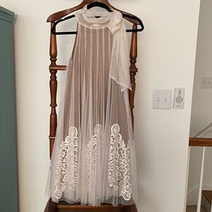 Altar'd State Sheer White Dress with Lace